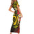 Vanuatu Christmas Short Sleeve Bodycon Dress Vanuatuan Pig Tusk - Meri Krismas!