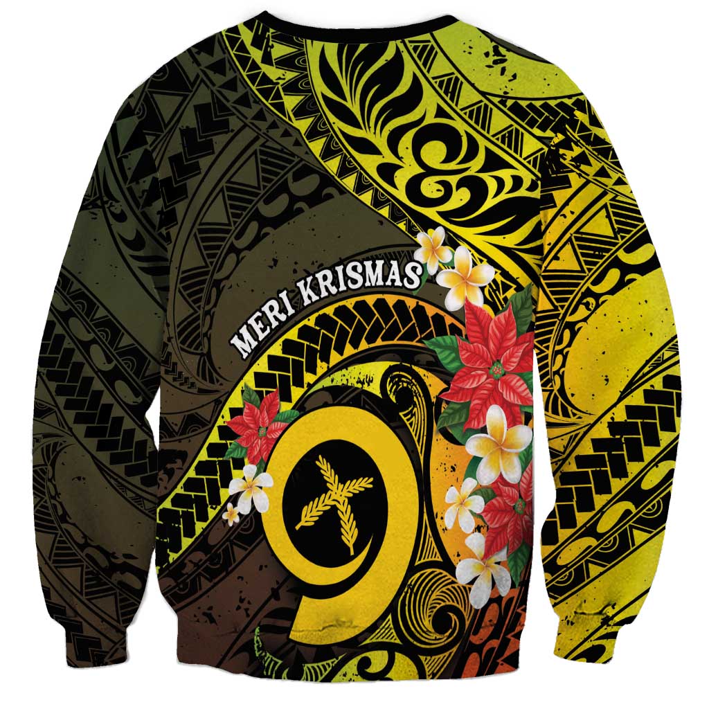 Vanuatu Christmas Sweatshirt Vanuatuan Pig Tusk - Meri Krismas! LT14 - Polynesian Pride