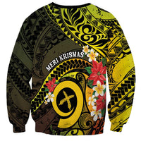 Vanuatu Christmas Sweatshirt Vanuatuan Pig Tusk - Meri Krismas! LT14 - Polynesian Pride
