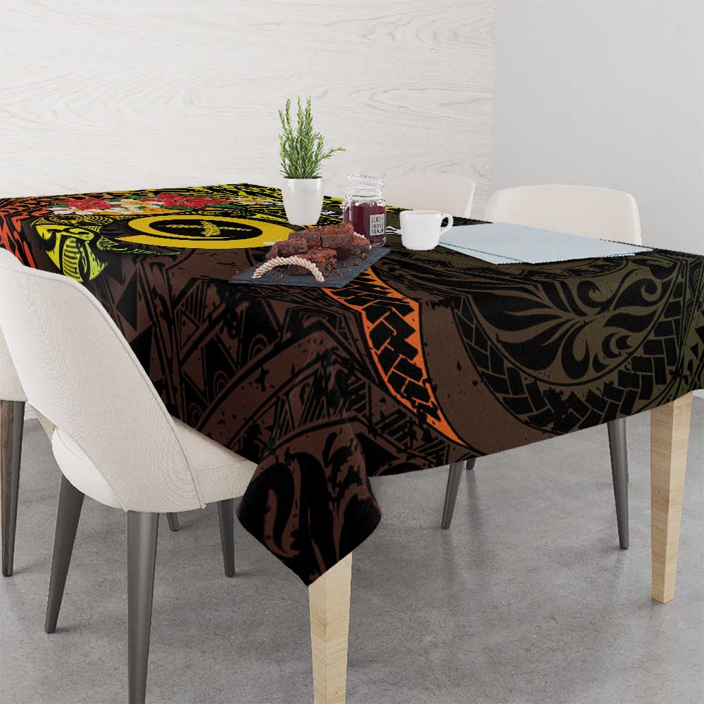 Vanuatu Christmas Tablecloth Vanuatuan Pig Tusk - Meri Krismas! LT14 - Polynesian Pride
