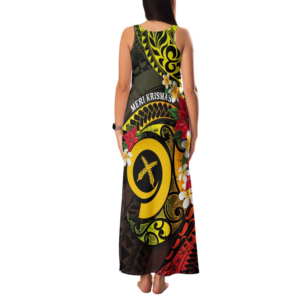 Vanuatu Christmas Tank Maxi Dress Vanuatuan Pig Tusk - Meri Krismas! LT14 - Polynesian Pride