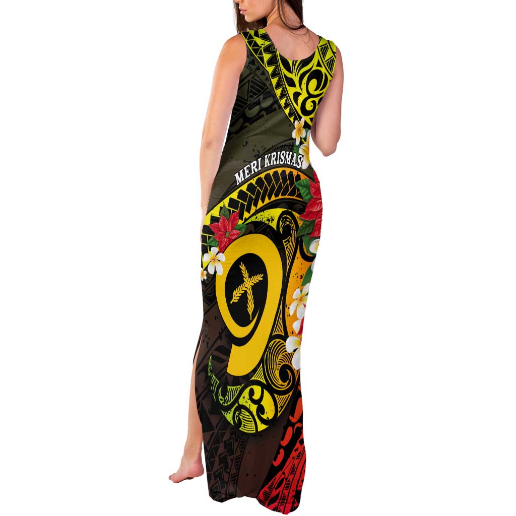 Vanuatu Christmas Tank Maxi Dress Vanuatuan Pig Tusk - Meri Krismas! LT14 - Polynesian Pride