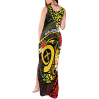 Vanuatu Christmas Tank Maxi Dress Vanuatuan Pig Tusk - Meri Krismas! LT14 - Polynesian Pride