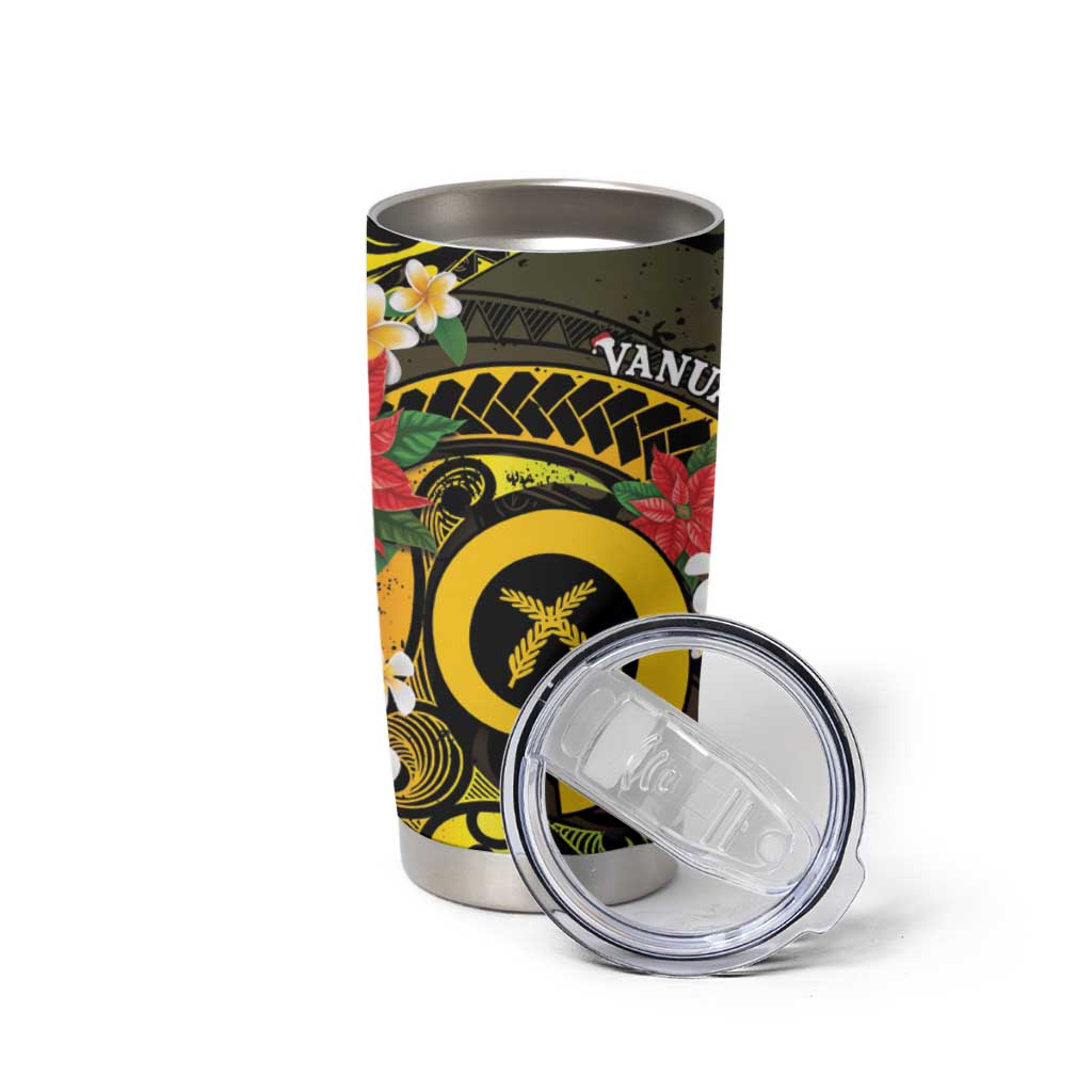 Vanuatu Christmas Tumbler Cup Vanuatuan Pig Tusk - Meri Krismas! LT14 - Polynesian Pride