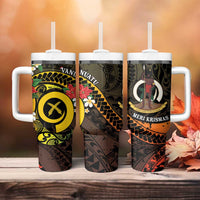 Vanuatu Christmas Tumbler With Handle Vanuatuan Pig Tusk - Meri Krismas! LT14 - Polynesian Pride