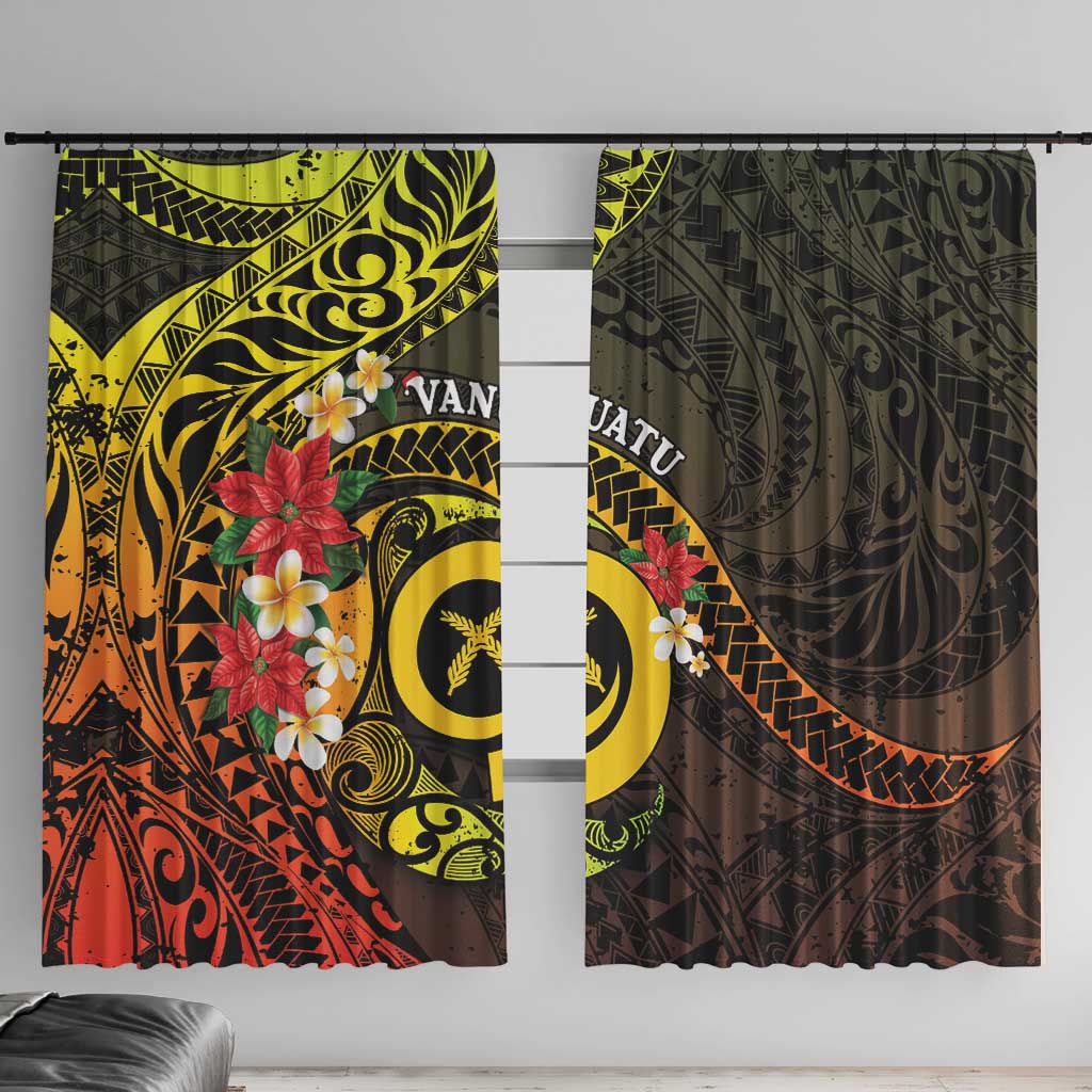 Vanuatu Christmas Window Curtain Vanuatuan Pig Tusk - Meri Krismas!