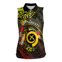 Vanuatu Christmas Women Sleeveless Polo Shirt Vanuatuan Pig Tusk - Meri Krismas!