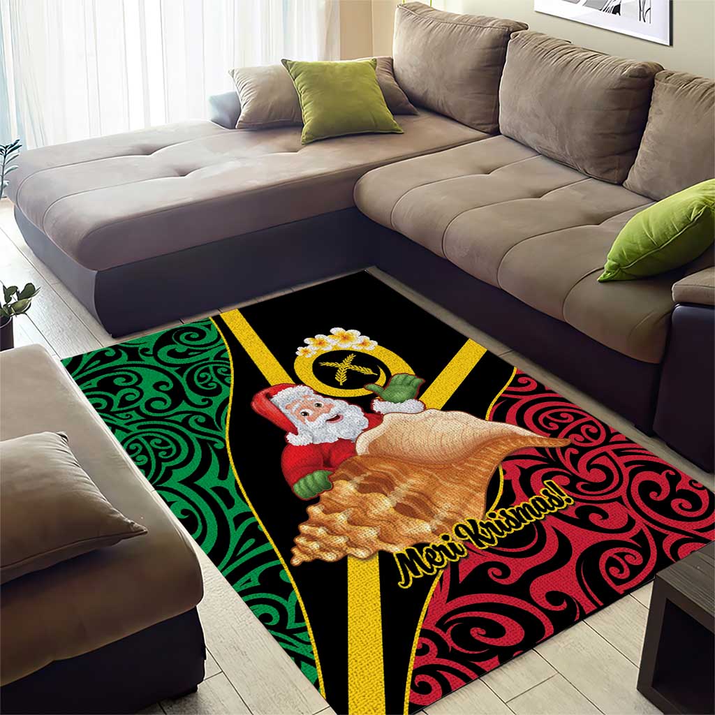 Vanuatu Christmas Area Rug Vanuatuan Conch Shell - Meri Krismas!