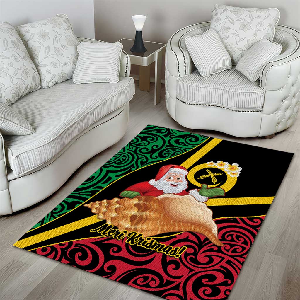 Vanuatu Christmas Area Rug Vanuatuan Conch Shell - Meri Krismas!