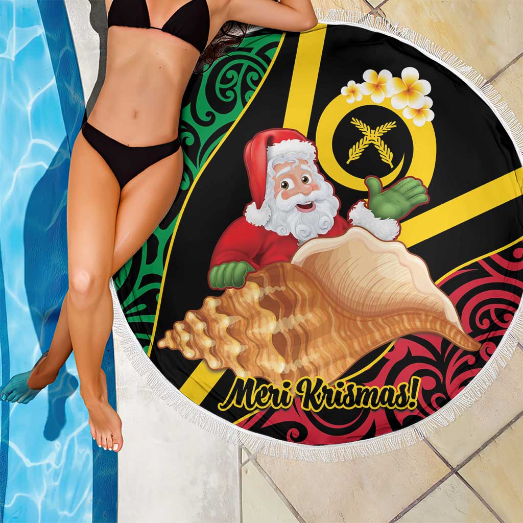 Vanuatu Christmas Beach Blanket Vanuatuan Conch Shell - Meri Krismas! LT14 - Polynesian Pride