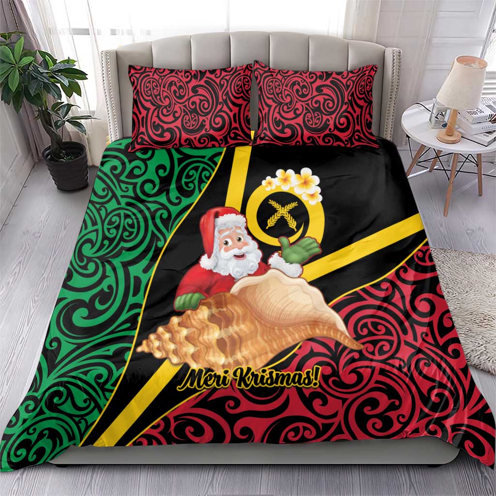 Vanuatu Christmas Bedding Set Vanuatuan Conch Shell - Meri Krismas!