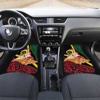 Vanuatu Christmas Car Mats Vanuatuan Conch Shell - Meri Krismas! LT14 Set 2pcs - Front Black - Polynesian Pride
