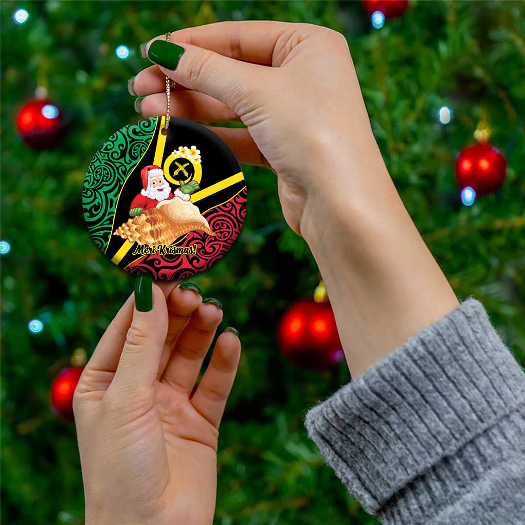 Vanuatu Christmas Ceramic Ornament Vanuatuan Conch Shell - Meri Krismas! LT14 - Polynesian Pride