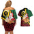 Vanuatu Christmas Couples Matching Off Shoulder Short Dress and Hawaiian Shirt Vanuatuan Conch Shell - Meri Krismas!