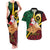 Vanuatu Christmas Couples Matching Tank Maxi Dress and Hawaiian Shirt Vanuatuan Conch Shell - Meri Krismas!