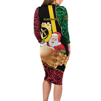 Vanuatu Christmas Family Matching Long Sleeve Bodycon Dress and Hawaiian Shirt Vanuatuan Conch Shell - Meri Krismas!