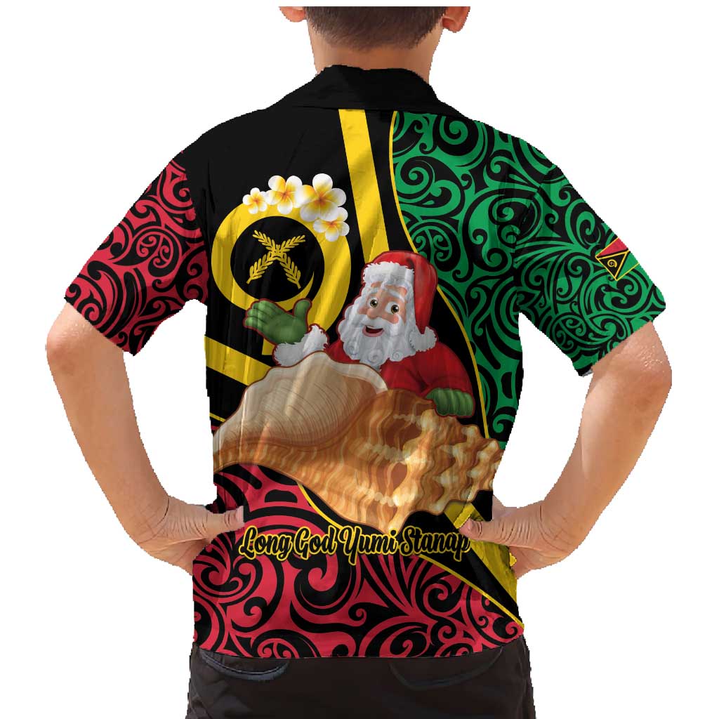 Vanuatu Christmas Family Matching Mermaid Dress and Hawaiian Shirt Vanuatuan Conch Shell - Meri Krismas!