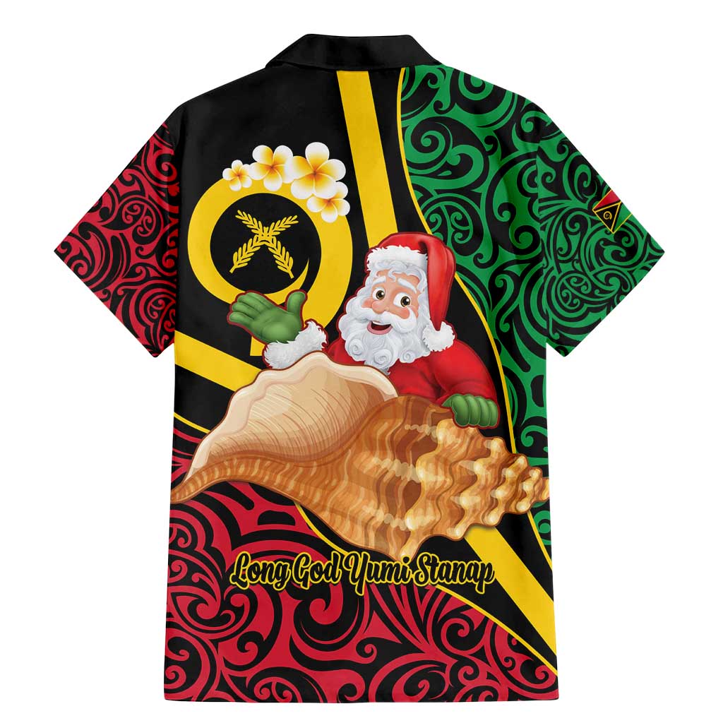 Vanuatu Christmas Family Matching Mermaid Dress and Hawaiian Shirt Vanuatuan Conch Shell - Meri Krismas!
