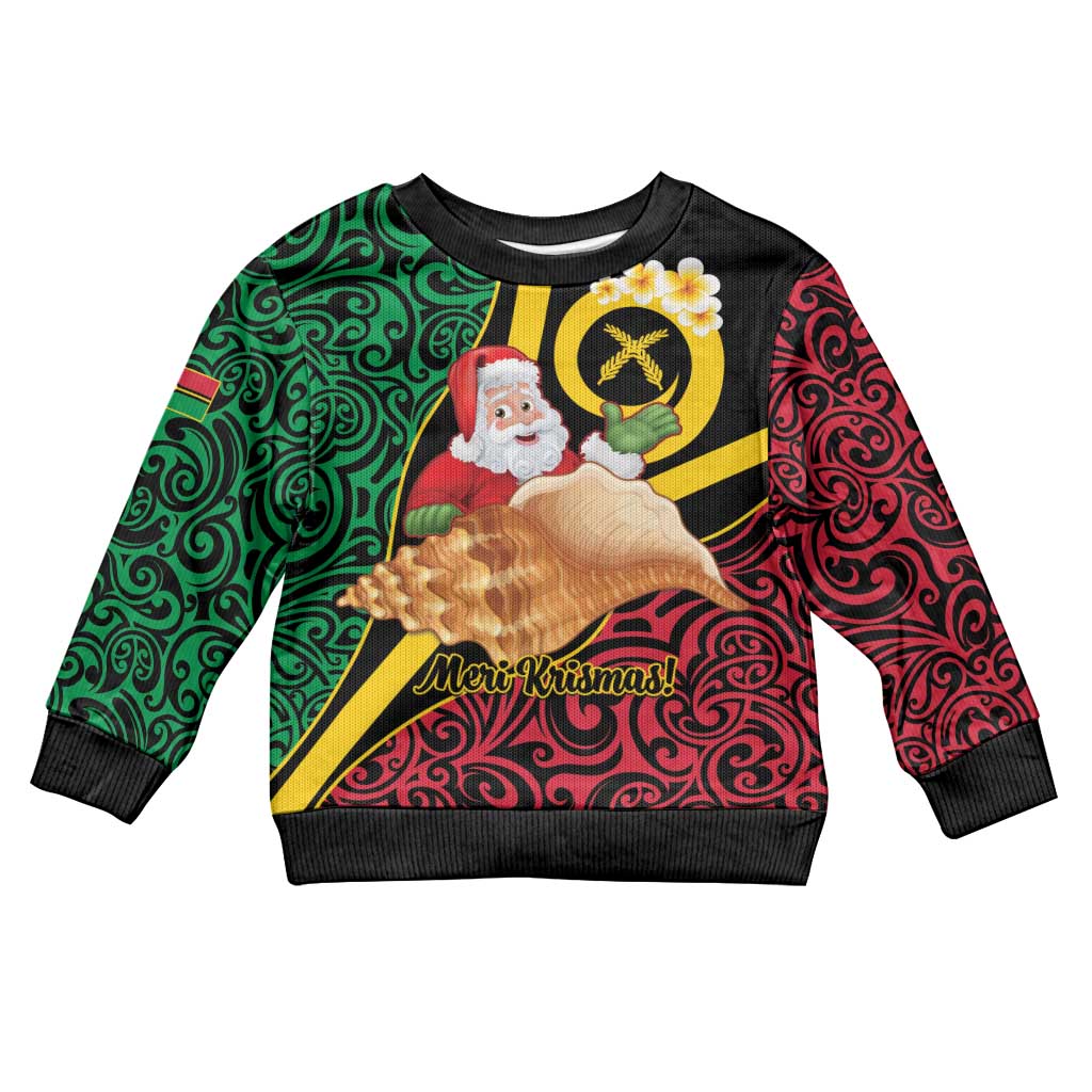 Vanuatu Christmas Kid Ugly Christmas Sweater Vanuatuan Conch Shell - Meri Krismas!