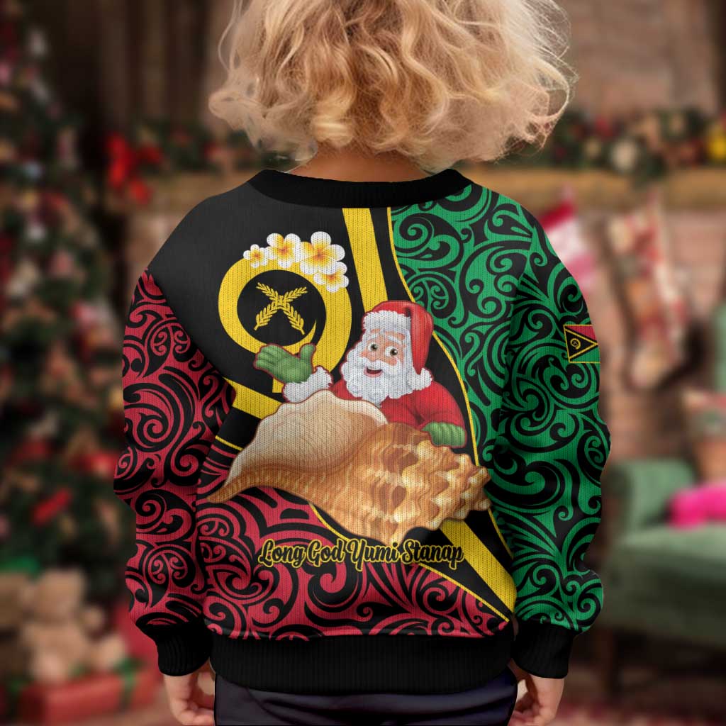 Vanuatu Christmas Kid Ugly Christmas Sweater Vanuatuan Conch Shell - Meri Krismas!