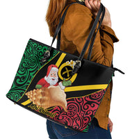 Vanuatu Christmas Leather Tote Bag Vanuatuan Conch Shell - Meri Krismas!