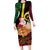 Vanuatu Christmas Long Sleeve Bodycon Dress Vanuatuan Conch Shell - Meri Krismas!