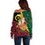 Vanuatu Christmas Off Shoulder Sweater Vanuatuan Conch Shell - Meri Krismas!