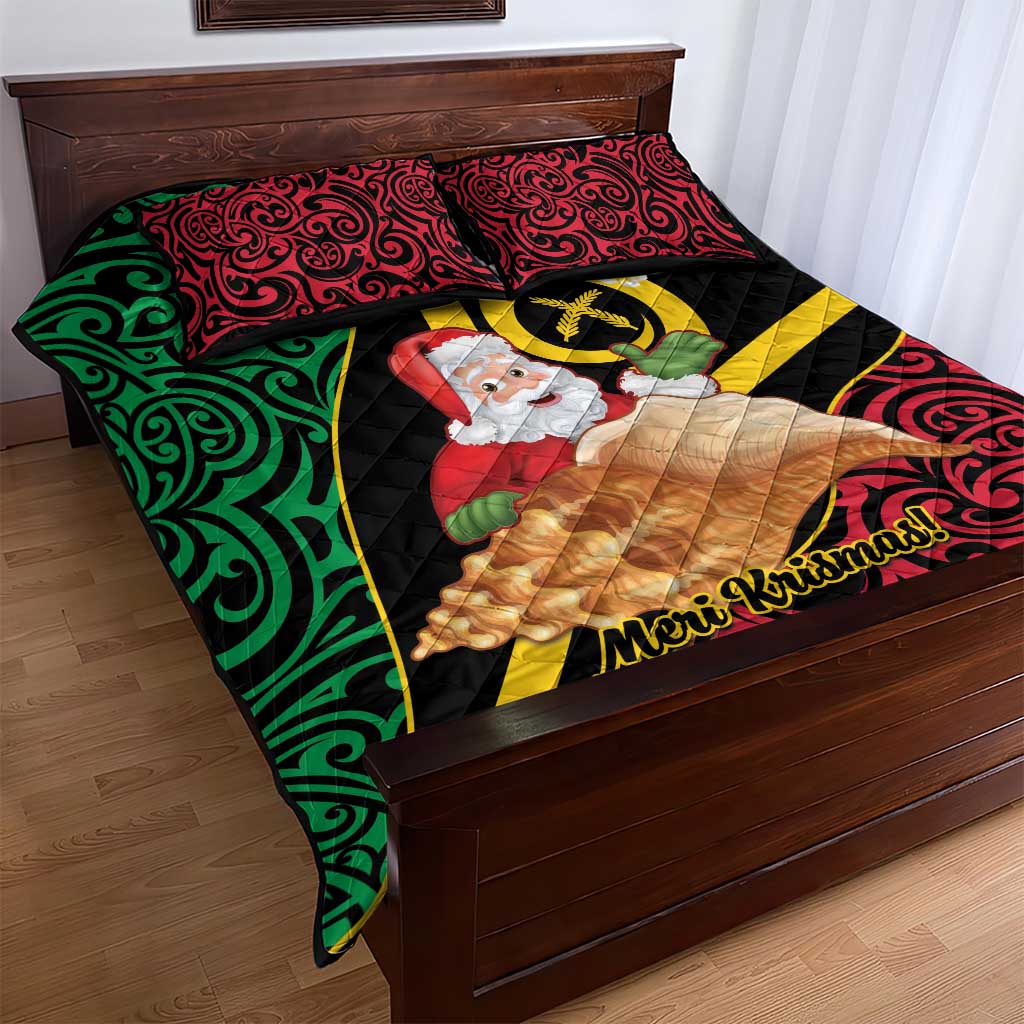 Vanuatu Christmas Quilt Bed Set Vanuatuan Conch Shell - Meri Krismas! LT14 - Polynesian Pride
