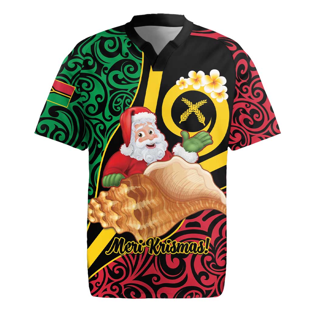 Vanuatu Christmas Rugby Jersey Vanuatuan Conch Shell - Meri Krismas!