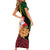 Vanuatu Christmas Short Sleeve Bodycon Dress Vanuatuan Conch Shell - Meri Krismas!