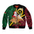 Vanuatu Christmas Sleeve Zip Bomber Jacket Vanuatuan Conch Shell - Meri Krismas!