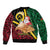 Vanuatu Christmas Sleeve Zip Bomber Jacket Vanuatuan Conch Shell - Meri Krismas!