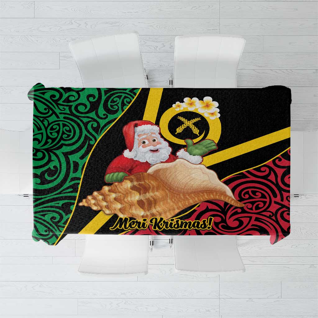 Vanuatu Christmas Tablecloth Vanuatuan Conch Shell - Meri Krismas!