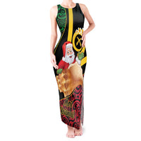 Vanuatu Christmas Tank Maxi Dress Vanuatuan Conch Shell - Meri Krismas! LT14 Women Black - Polynesian Pride