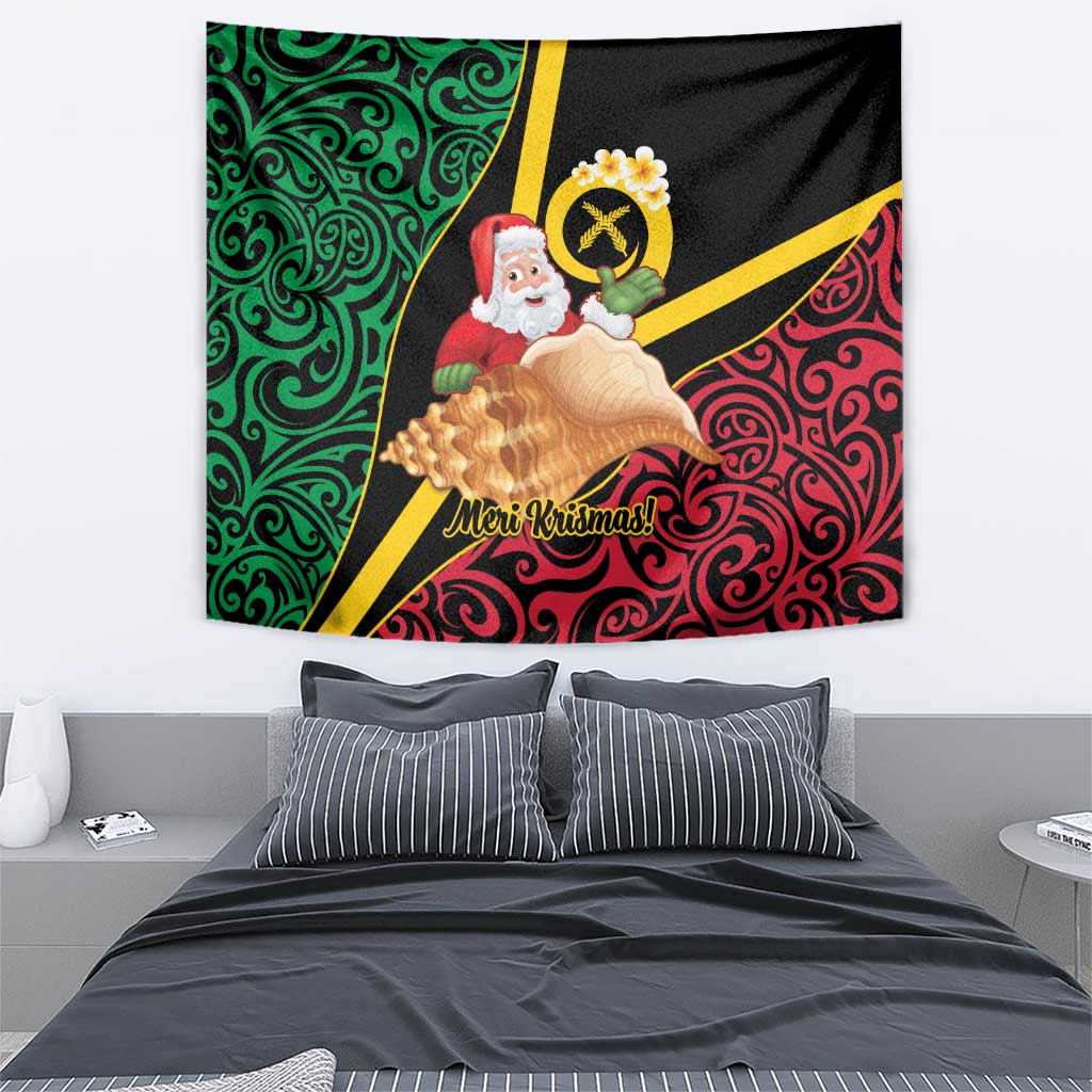 Vanuatu Christmas Tapestry Vanuatuan Conch Shell - Meri Krismas!