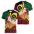 Vanuatu Christmas Women V-Neck T-Shirt Vanuatuan Conch Shell - Meri Krismas!