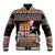 Fiji Christmas Baseball Jacket Fijian Masi Marau na Kerisimasi! - Brown