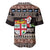 Fiji Christmas Baseball Jersey Fijian Masi Marau na Kerisimasi! - Brown