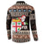 Fiji Christmas Button Sweatshirt Fijian Masi Marau na Kerisimasi! - Brown