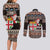 Fiji Christmas Couples Matching Long Sleeve Bodycon Dress and Long Sleeve Button Shirt Fijian Masi Marau na Kerisimasi! - Brown