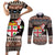 Fiji Christmas Couples Matching Short Sleeve Bodycon Dress and Long Sleeve Button Shirt Fijian Masi Marau na Kerisimasi! - Brown