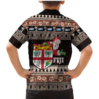 Fiji Christmas Family Matching Mermaid Dress and Hawaiian Shirt Fijian Masi Marau na Kerisimasi! - Brown