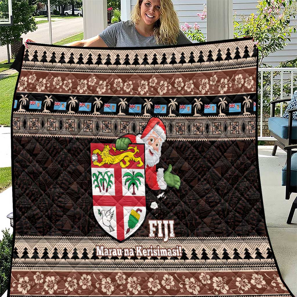 Fiji Christmas Quilt Fijian Masi Marau na Kerisimasi! - Brown