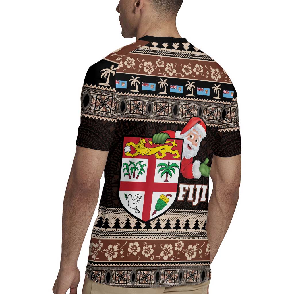 Fiji Christmas Rugby Jersey Fijian Masi Marau na Kerisimasi! - Brown