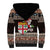 Fiji Christmas Sherpa Hoodie Fijian Masi Marau na Kerisimasi! - Brown