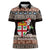 Fiji Christmas Women Polo Shirt Fijian Masi Marau na Kerisimasi! - Brown