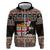 Fiji Christmas Zip Hoodie Fijian Masi Marau na Kerisimasi! - Brown