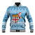 Fiji Christmas Baseball Jacket Fijian Masi Marau na Kerisimasi! - Blue