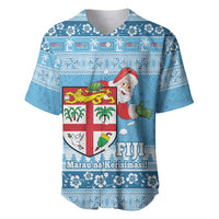 Fiji Christmas Baseball Jersey Fijian Masi Marau na Kerisimasi! - Blue