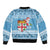 Fiji Christmas Bomber Jacket Fijian Masi Marau na Kerisimasi! - Blue